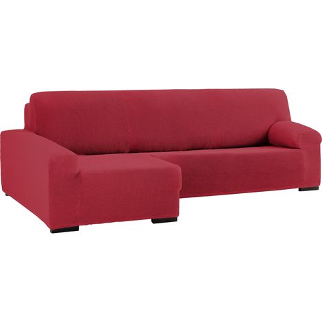 Housse de canapé d'angle bi-élastique pour accoudoir Long Gauche - Couleur Bordeaux Adaptable à Tous Les modèles - Housse de canapé en Mousse de Fixation