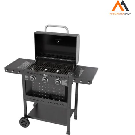 BARBECUE A GAS CARRELLATO mod. 3 fuochi - kW 2.5 x 3 - cm 11