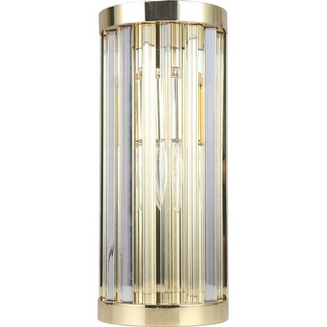 Glamouröse goldene Wandleuchte, vertikaler Glasschirm, 1xE14 10W, VETRO Light Prestige (1/5)