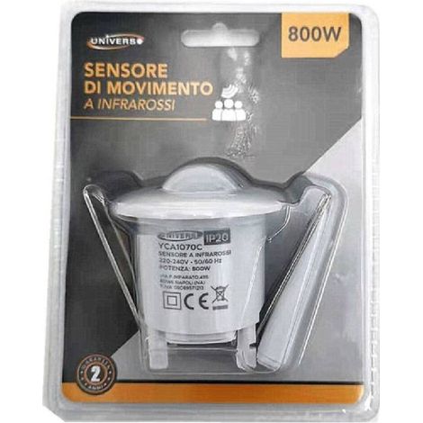 Trade Shop - Sensor De Movimiento Infrarrojo Bombillas Empotrables 800w Ip20 Techo Yca1070c -