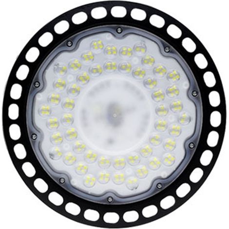 Lampe UFO 150W 6500K CRI≥80 pour usine industrielle, ampoule basse consommation avec fiche UE, éclairage haute efficacité (1/5)
