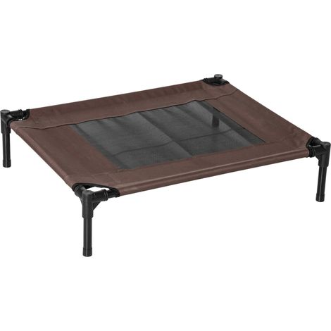 Cama elevada para perros exterior 76 x 61 x 18 cm marrón de acero (1/5)