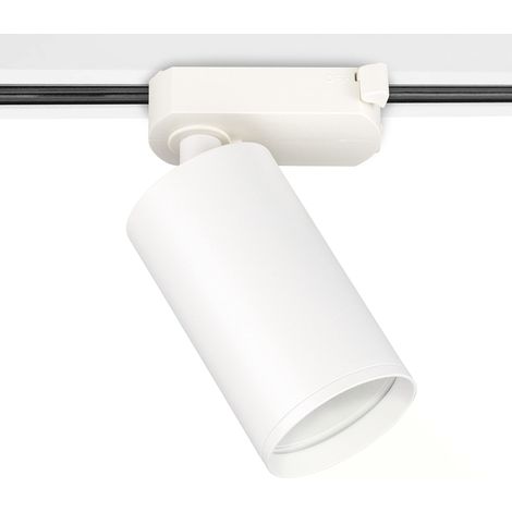 Spot douille rail en monophasé GU10 jusqu'à 10 W (ampoule non incluse) Applique de surface orientable intérieure moderne (Blanc (1/5)
