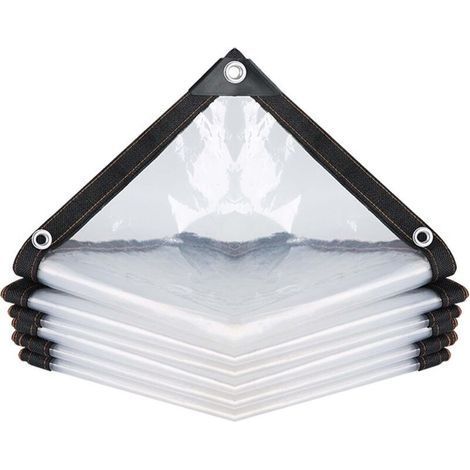 Transparente, wasserdichte Plane mit Ösen für Gartenmöbel, geeignet für den Außenbereich, regendicht, pflanzenisolierend, staubdicht, 2 m x 2 m (1/5)