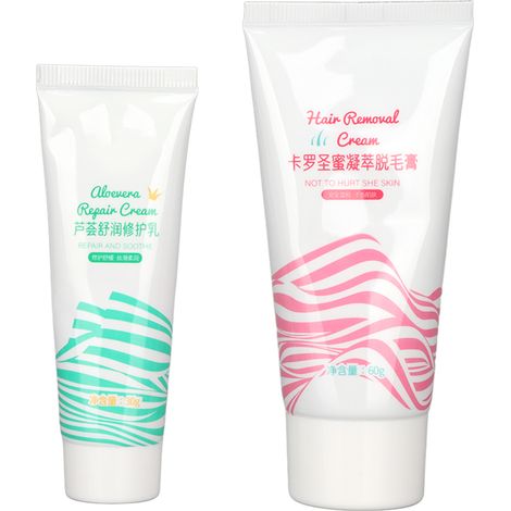 Crème dépilatoire douce et indolore, kit de réparation avec spatule pour hommes et femmes (1/5)