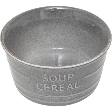 Ciotola inscription soup cereal blu grigio 50cl - Atmosphera créateur d'intérieur