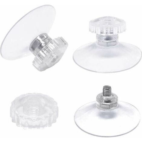 30er Set Saugnäpfe mit Gewinde und Rändelmuttern Ø 45 mm, transparent, für Auto, Camping, Fenster, Sonnenblende, INHHUB