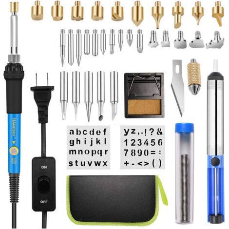 Brennset, Gravurwerkzeug-Set, 54-teiliges Brennset, 60 W, einstellbare Temperatur für DIY-Holzbrandmalerei, Löten und Bastelarbeiten auf Holz-, Leder- und Korkoberflächen (1/4)