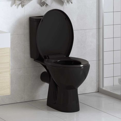 vidaXL Abattant WC à fermeture en douceur Libération rapide Noir (1/5)