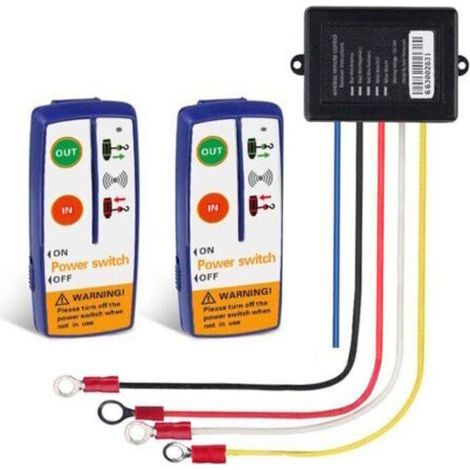 12V Funk-Seilwindenfernbedienung, Universal-Fernbedienungsset für 12V Funk-Seilwinden 15m für Pkw und Lkw (beinhaltet 2 große Fernbedienungen) (1/5)