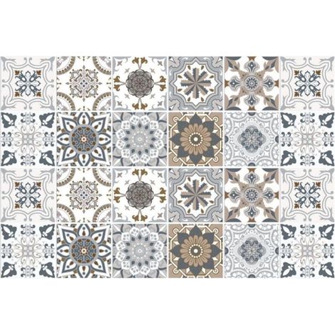 Sticker mural adhésif 10x10 cm – Style industriel brique – Lot de 24 – Résistant à l'eau et à la chaleur – Facile à poser et à couper (1/5)