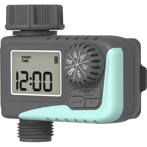 Kaelt - Programmateur Arrosage Automatique, Minuteur Arrosage avec Retard De Pluie/Mode Automatique & Manuel Arrosage, IP54 Étanche Programmateur d'arrosage pour Jardin, Pelouse (1/5)