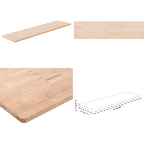 Regalboden 80x20x1,5 cm Unbehandeltes Massivholz Eiche - Wandregal - Eichendielen - Holzkasten - Regalboden - Möbelzubehör - Home & Living (1/5)