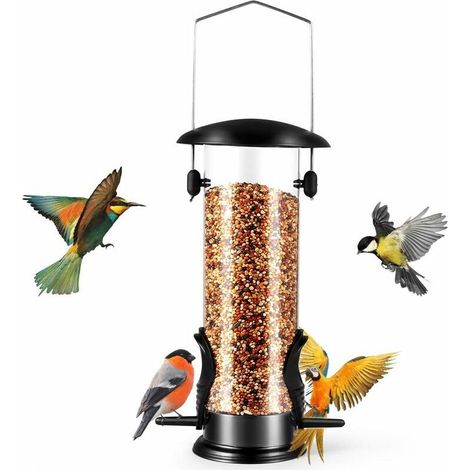 Mangeoires à oiseaux, mangeoire à graines pour oiseaux tous temps, mangeoire à oiseaux sauvages suspendue pour jardin à l'extérieur (1/5)