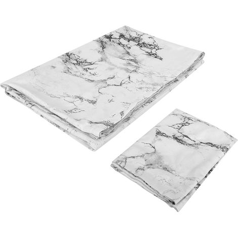 Parure de lit imprimée marbre en polyester (housse de couette 150 x 200 cm, 1 taie d'oreiller) (1/5)