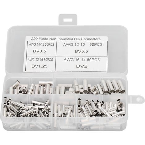 220 pièces de raccords cuivre non isolés, connecteurs à manchon pour électroménager et voiture (1/5)