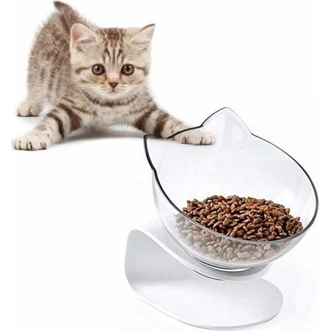 Gamelle Chat Surélévée et Inclinée, Bol de Nourriture Support Gamelle pour Chats ou Petits Chiens (1/5)