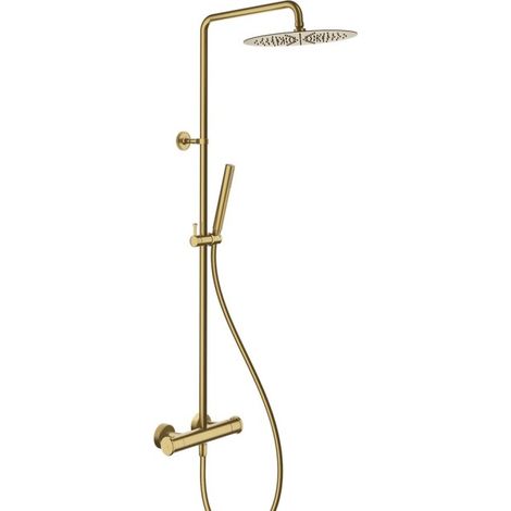 Colonne de douche thermostatique corps froid Or Brossé - CRISTINA ONDYNA FA44896P