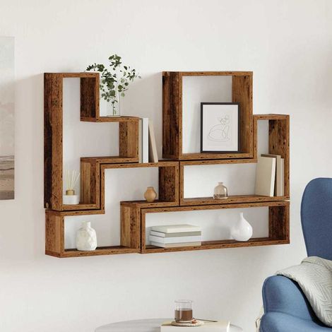 vidaXL Scaffale da parete A parete Legno vecchio 96 x 12 x 64 cm (1/5)