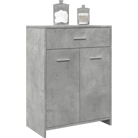 Armoire de salle de bain，Meuble de salle de bain Gris béton 60x33x80 cm Aggloméré CFW60003 (1/4)