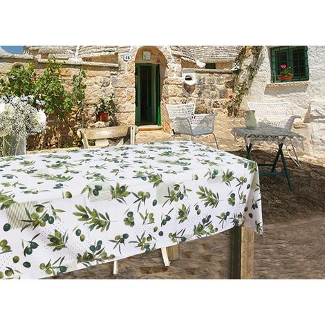 Tovaglia Per Salotto Cucina Tavolo 100% Cotone Made In Italy Alberobello RP, misura140x240coloreAlberobello (1/4)