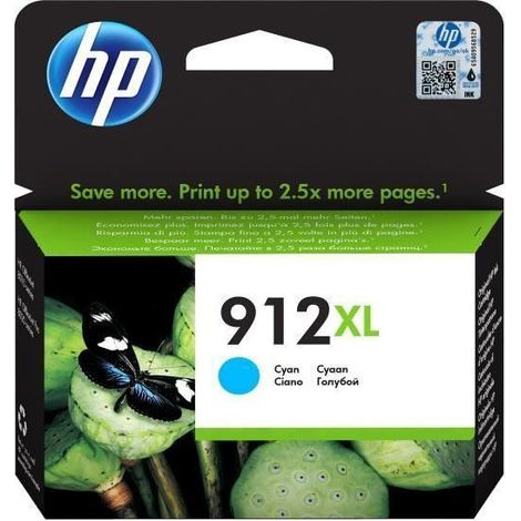 HP Cartouche jet dencre 912XL - Cyan - Jet dencre - Rendement eleve - 825 pages