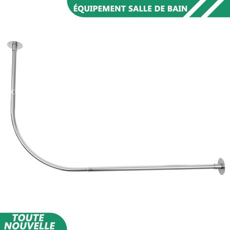 WAOBDLA Rail de rideau de douche 201 en acier inoxydable réglable barre de rideau de douche (1/5)