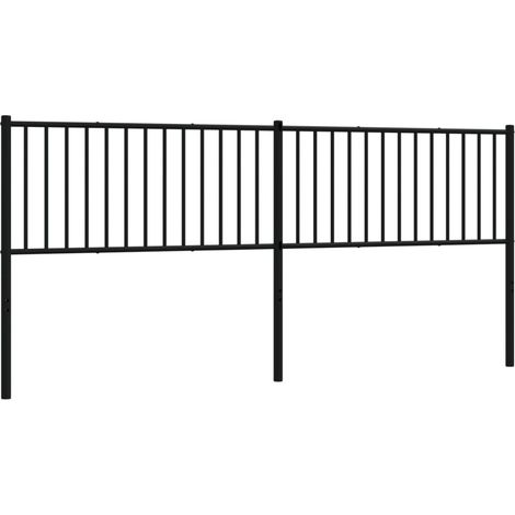 Cabecero accesorio para dormir mueble de dormitorio 200 cm metal negro TDL0202414