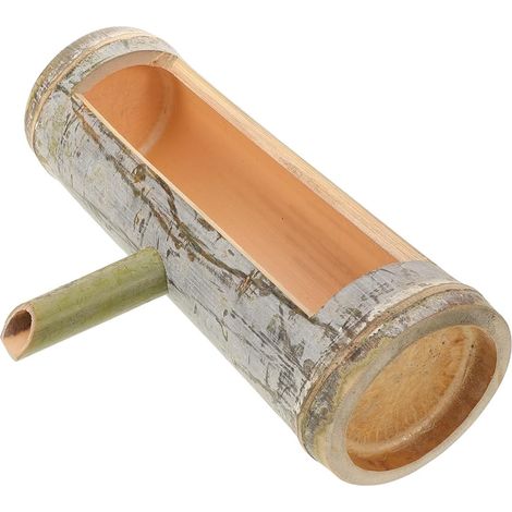 Fontaine de Jardin Zen Asiatique Accessoire Décoratif pour Aquarium et Bassin en Bambou Naturel Ornement Amulette Fait Main pour Décoration Intérieure