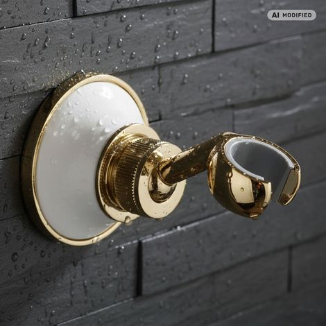 PaulGurkes Brausehalterung mit Kugelgelenk Retro Gold Keramik (1/3)