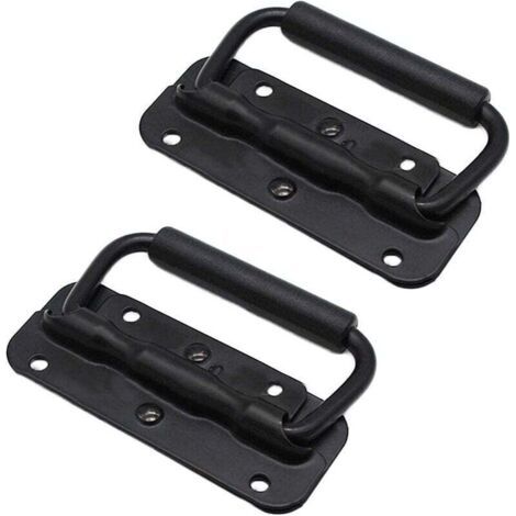 2pcs acier inoxydable boîte à main poignée ascenseur boîte à outils ressort pliant poignée, poignée de traction 100mm (1/5)