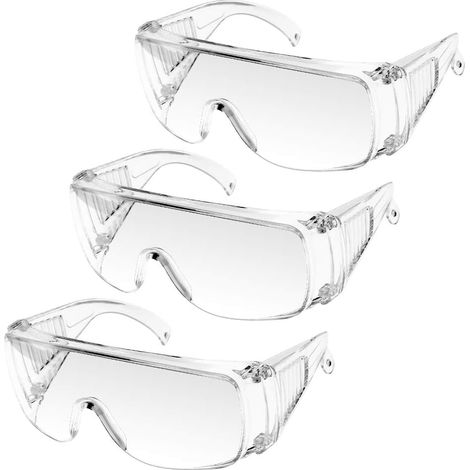 Lunettes de sécurité UNTIRE anti-buée et anti-rayures pour le travail, transparentes et confortables, lot de 3. (1/5)
