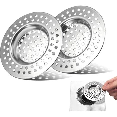 2 Pack Kitchen Sink Filter, Stainless Steel Sink Strainer, Shower Hair Filter, Sink Drain Filter, Kitchen Sink Grate, Sink Drain Accessories, Bathtub Drain, for Bathroom and Kitchen MUMU (1/4)