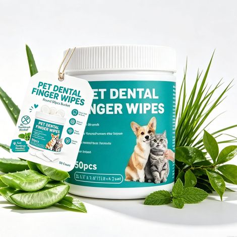 Elyo Lingettes Dentaires Chien,San Brosse à Dents Réduire Tartre Dentaire (1) (1/5)