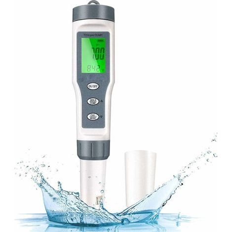 Medidor de calidad del agua, medidor de pH del agua, medidor de pH para acuarios, medidor de pH para piscinas con pantalla LCD, medidor de calidad del agua TDS para agua potable, hidroponía, piscinas  (1/5)