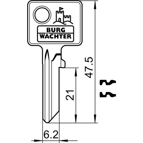Llave cilindro Burg-Wächter mz 23/2320 ajuste preciso construcción duradera