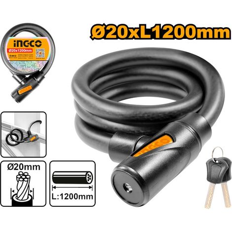 Cavo Antifurto Moto Bike Scooter in Guaina e lucchetto 2,0x100 cm. con 2 Chiavi (1/2)