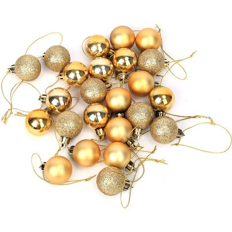 24pcs Christmas Tree Decor Ball Bauble Hanging Home Xmas Party Ornament Golden