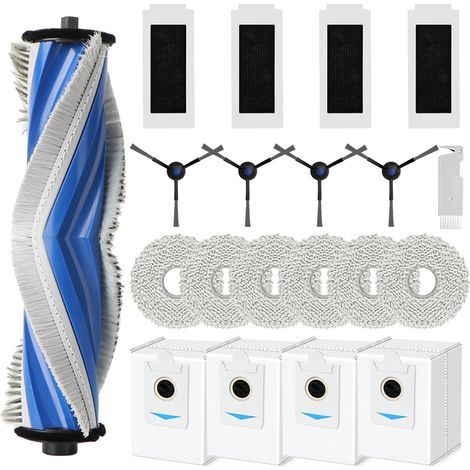 Replacement accessories for Ecovacs Deebot T30S Pro/ T30S, parts with 1 main brush, 4 HEPA filters, 6 mop pads, 4 dust bags, 4 side brushes (1/5)