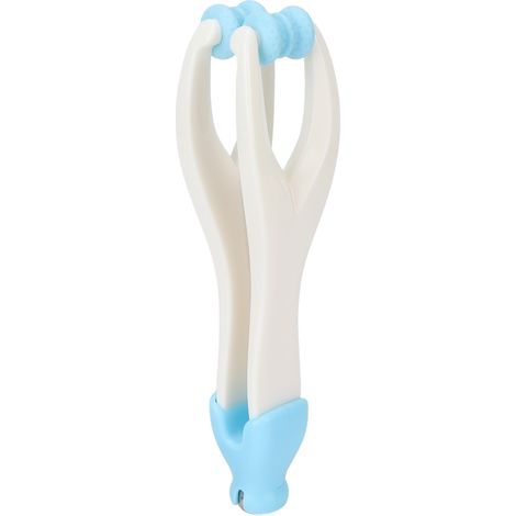 Kit massage acupression 2-en-1 rouleau doigt articulations bleu circulation sanguine soulage stress (1/5)