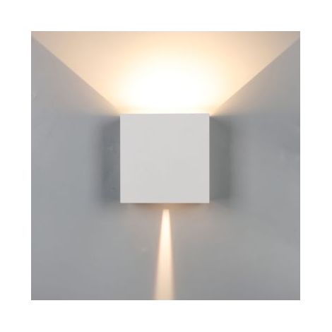 Mantra Aplique LED exterior cuadrado DAVOS XL blanco, 2x10W 20W 2700K dimmable 1830Lm (1/2)