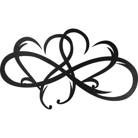 Décor de Mur en Acier de Coeur, Décoration Murale en Acier De Coeur Infini, Personnalisé Art Décor de Mur, Signe De Mur D'amour D'art Wall Hanging Decor (15,3 x 9 pouces) (1/5)