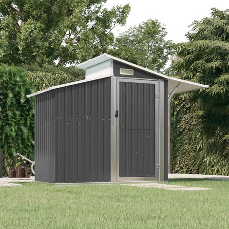 Vidaxl – Abri de jardin métal anthracite 270x130x208,5 cm – Acier galvanisé – Espace de rangement pour outils et équipements – Aération intégrée