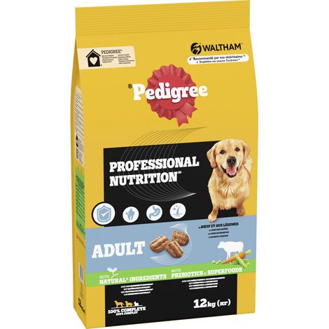 Pedigree Professional Nutrition Hundetrockenfutter Adult 12 kg Rind & Gemüse (1/3)