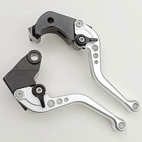 Levier de frein et d'embrayage modifié CNC (manche court argenté) pour moto Kawasaki ZX6R 2007-2018 (1/5)