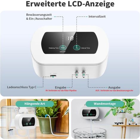 Automatisches Pflanzenbewässerungssystem – Tropfbewässerungssystem – Für den Innen- und Außenbereich – Bewässerung von Zimmerpflanzen – Mit 10 m Schlauch – 10 Tropfer (1/4)