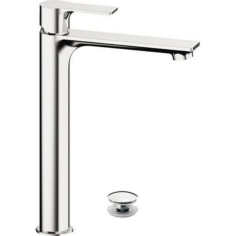 Miscelatore monocomando alto per lavabo con scarico click-clack e troppo pieno serie Energy