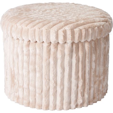 Runde Pouf mit Stauraum, faltbar, Ø 43 cm x 32,5 cm (1/3)
