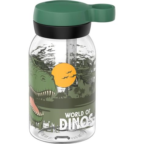 Mepal - Borraccia con Cannuccia Campus - Tappo a Vite con Manico - Chiusura Igienica - Borraccia con Cannuccia Bambini - A Prova di Perdite e Lavabile in Lavastoviglie - 450 ml - Dino (1/5)