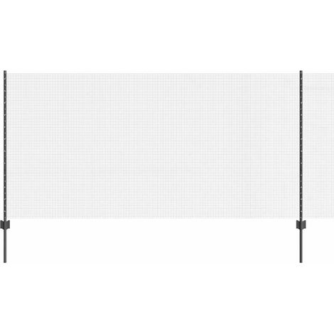 Clôture avec poteau Gris 1,2 x 50 m Acier et PVC (1/5)